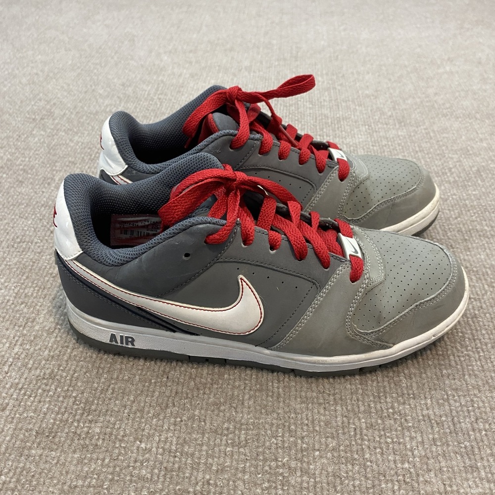 Nike Air Shoes Youth Size 7.5 Gray Red Low Top Athletic Sneakers 318972-014